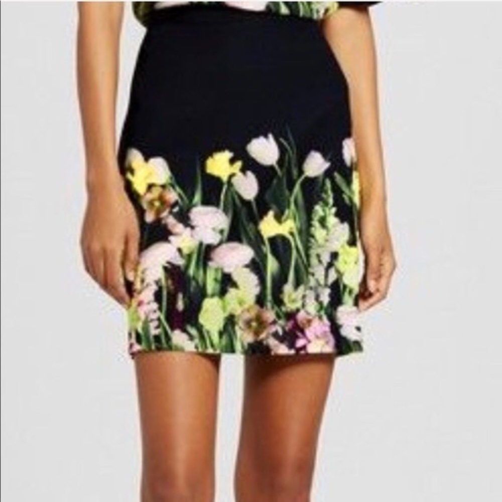 Victoria Beckham for Target satin floral skirt
